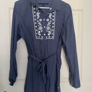Tommy Hilfiger Blue Tunic with White Embroidery
